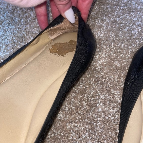 Michael Kors Dixie Black Leather Ballet Flats black cap toe bow SZ 8.5 - Picture 7 of 8